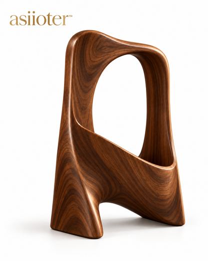 asiioter™ Solven Sculptural Walnut Magazine Holder