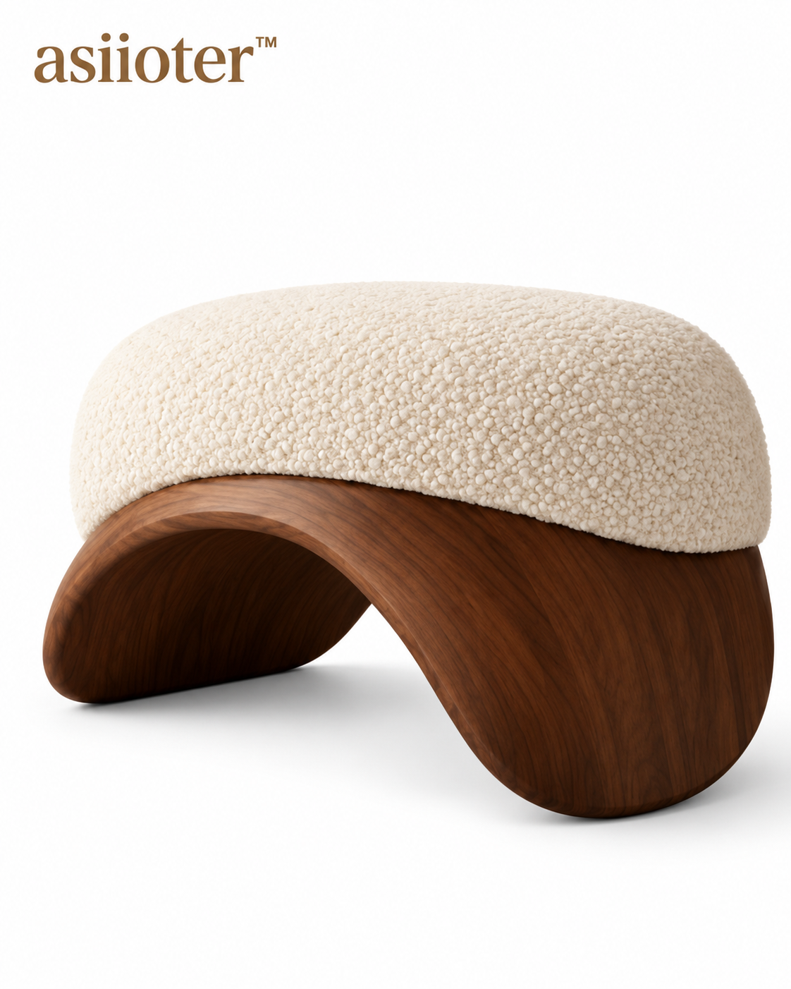 asiioter™ Novera Organic Sculptural Bouclé Ottoman