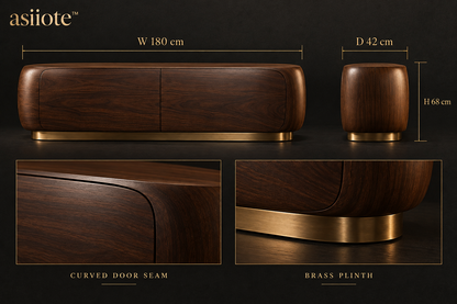 asiiote Arcvale organic walnut console cabinet
