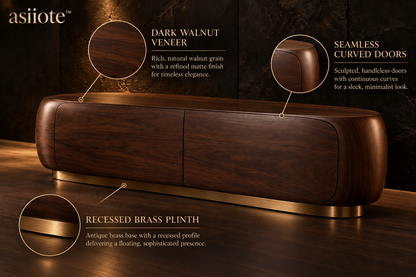 asiiote Arcvale organic walnut console cabinet