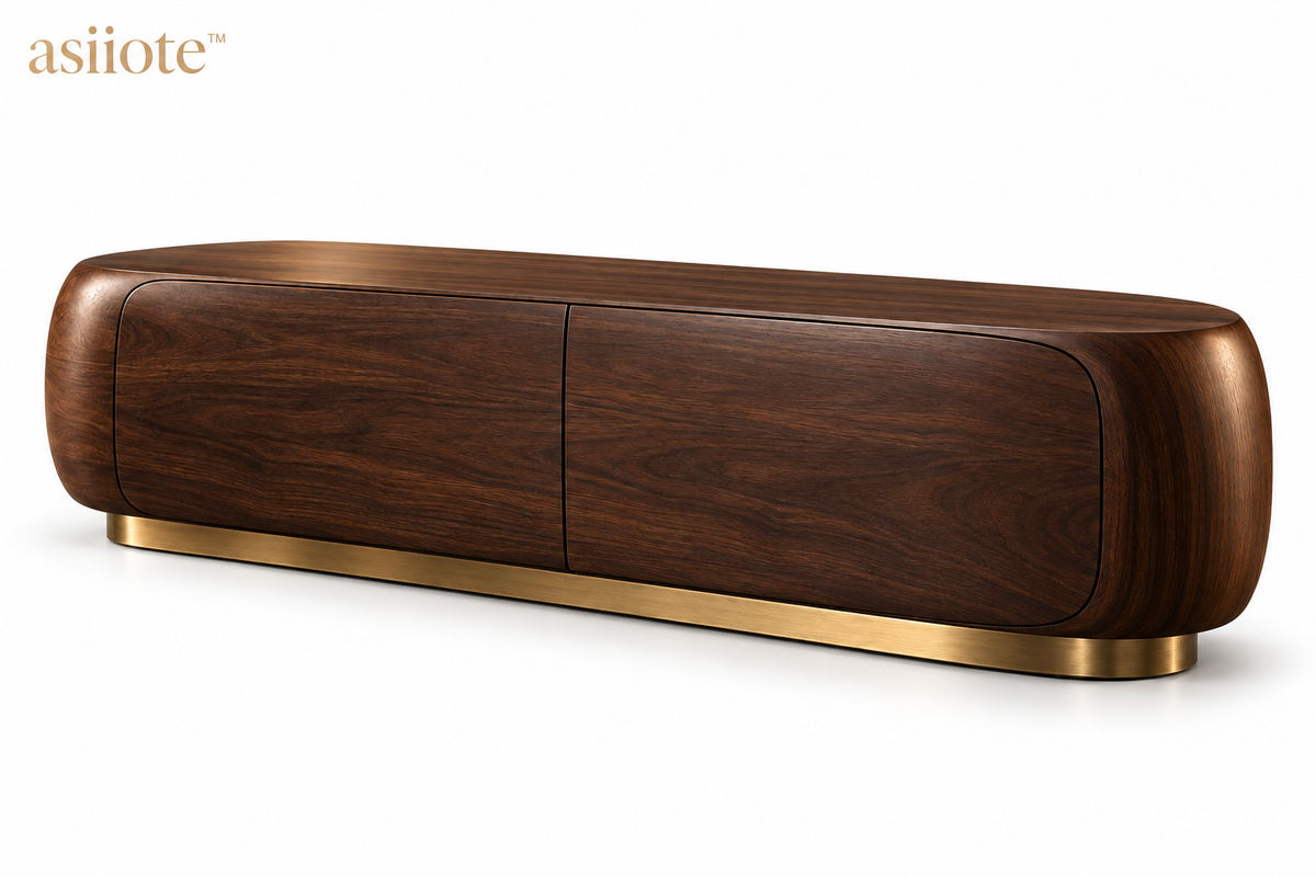 asiiote Arcvale organic walnut console cabinet