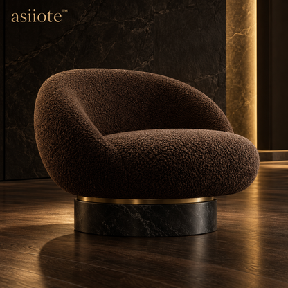 asiiote Morrow sculptural bouclé lounge chair