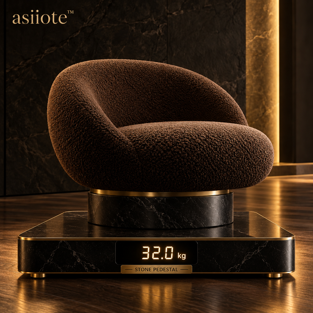 asiiote Morrow sculptural bouclé lounge chair