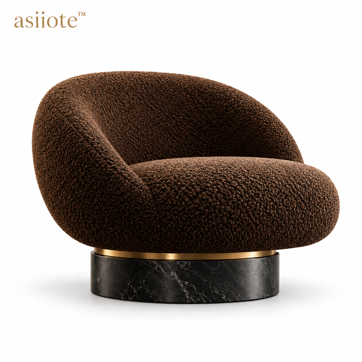 asiiote Morrow sculptural bouclé lounge chair