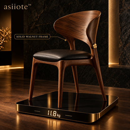asiiote Veyra sculptural walnut dining chair