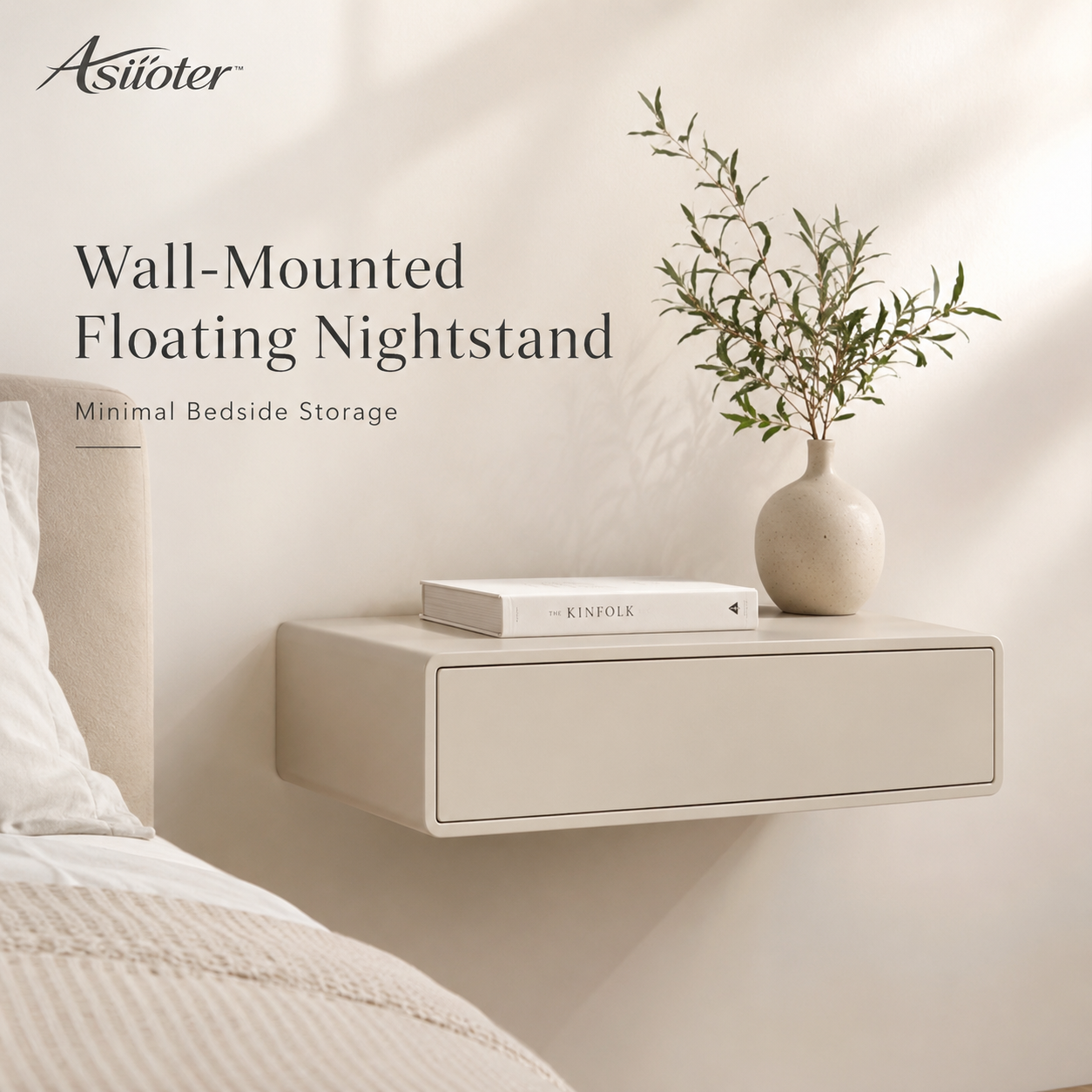 𝒂𝒔𝒊𝒊𝒐𝒕𝒆𝒓™ Wall-Mounted Floating Nightstand