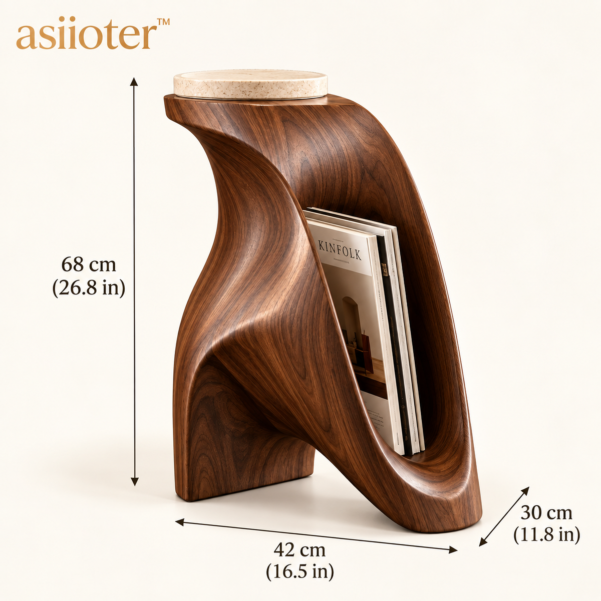asiioter™ Orien Organic Sculptural Lounge Stool